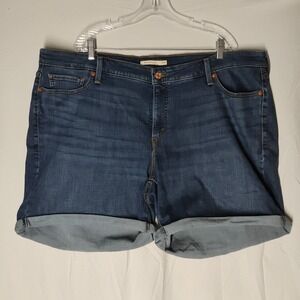 Levi's Dark Blue Rolled Cuff Jean Shorts